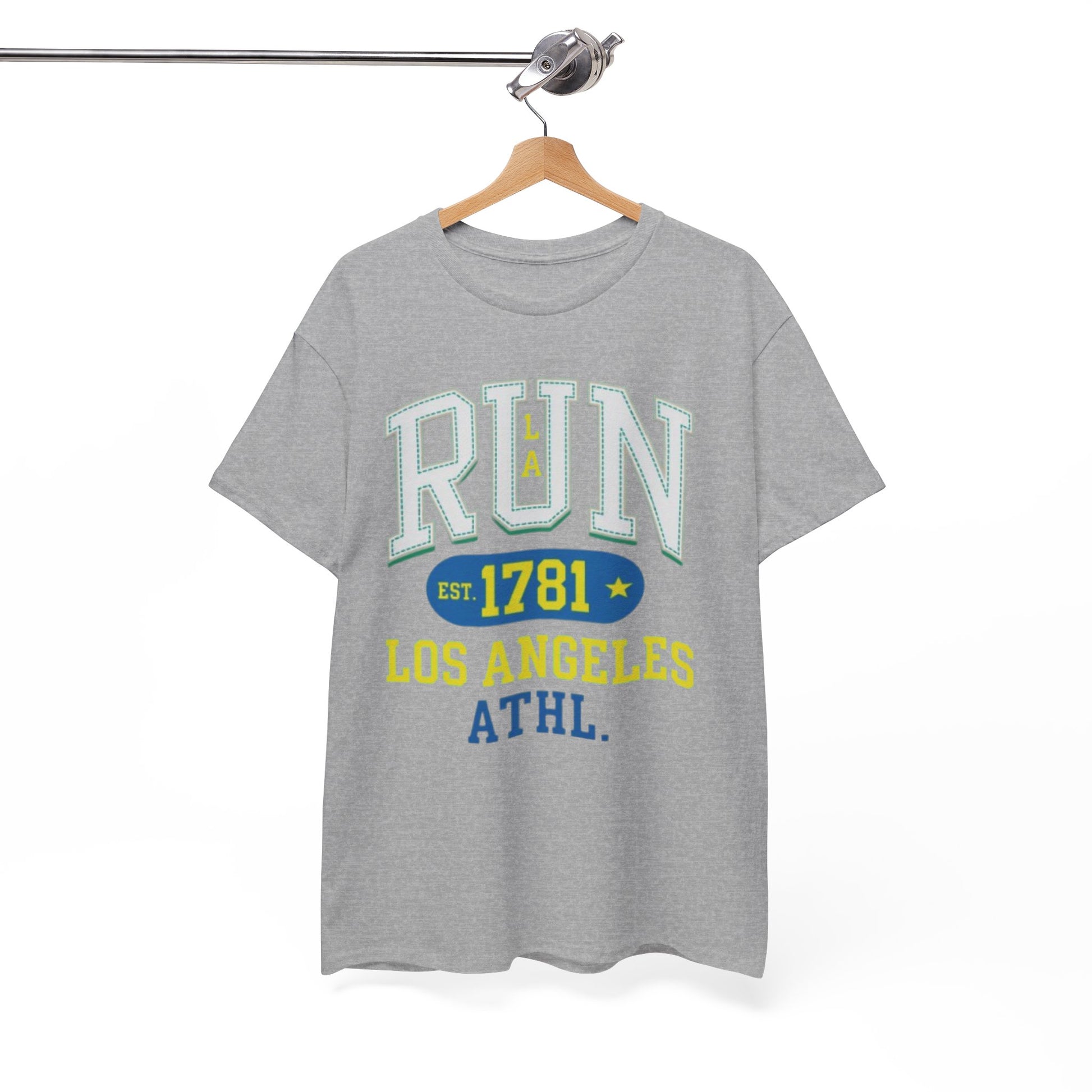 White Smoke Run Los Angeles Athletic Tee — Vintage Collegiate Running Shirt (Est. 1781)