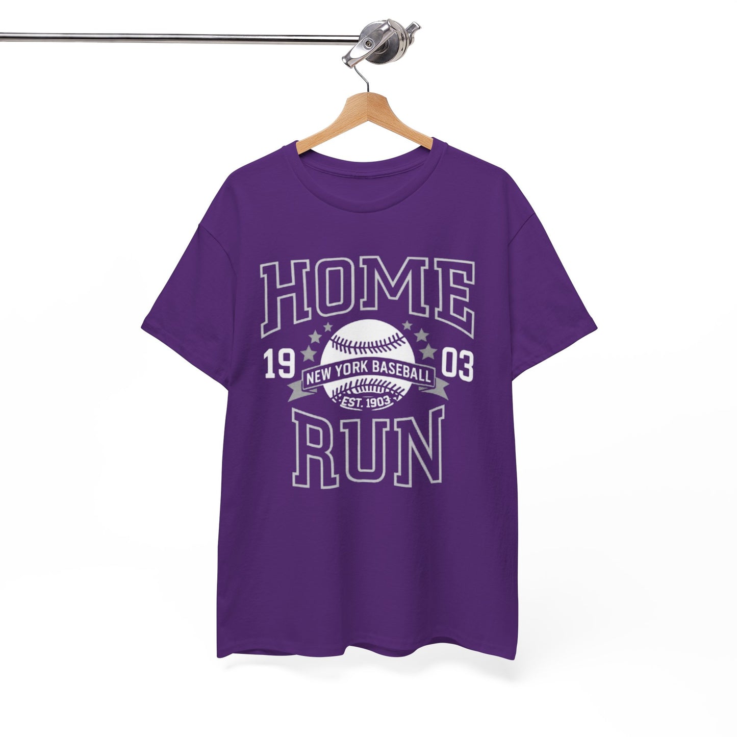 White Smoke Home Run Baseball Tee — Vintage New York Baseball Graphic T‑Shirt