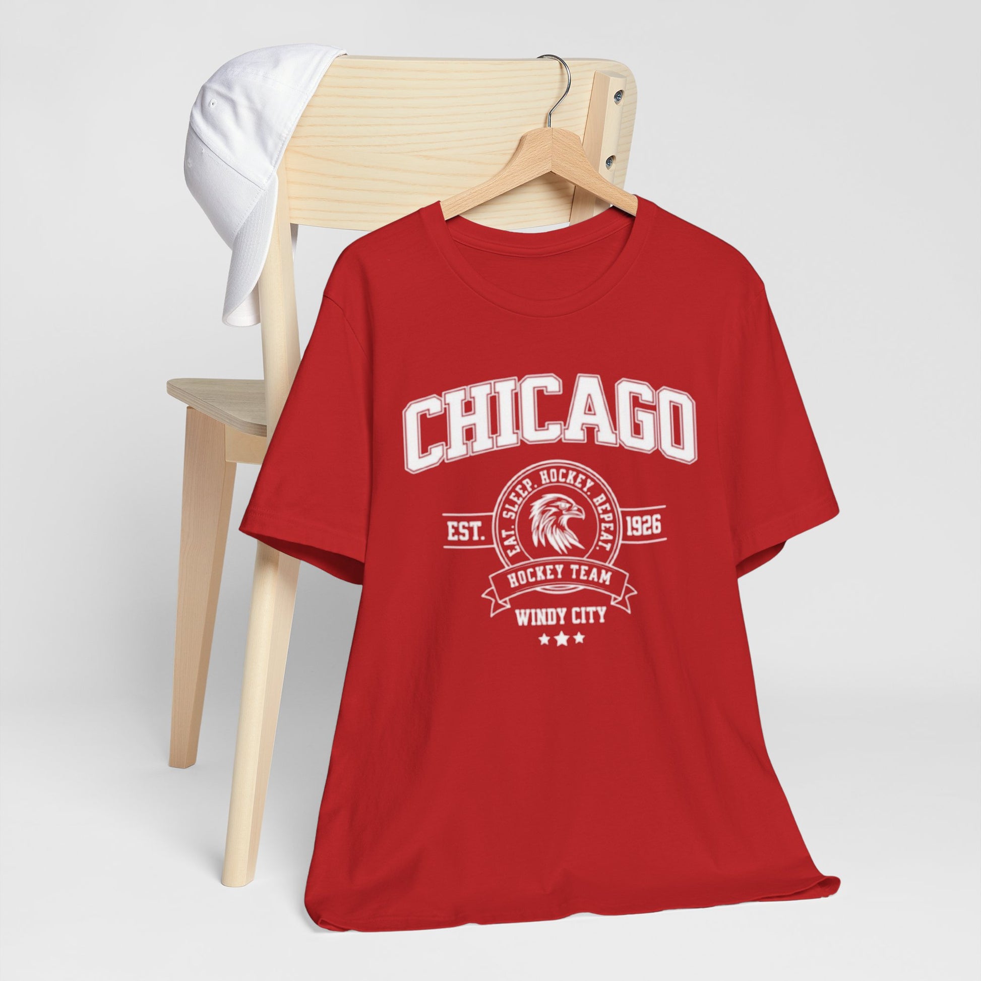 Brown Chicago Hockey Team Tee — Windy City Vintage Hockey Shirt