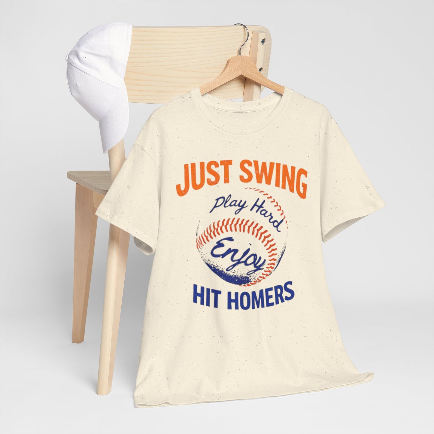 Lavender New York Baseball T-Shirt — "Just Swing, Play Hard, Enjoy, Hit Homers" Graphic Tee