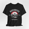 Tricou București România Vintage Cityscape — Tricou suvenir București Înființat în 1459 – lightweight game day shirt, football shirt, image 1.0