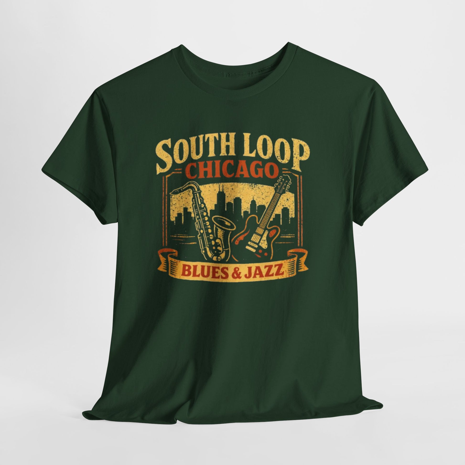 Dark Slate Gray South Loop Chicago Music  Blues & Jazz T-Shirt – Vintage Music Culture Graphic Tee