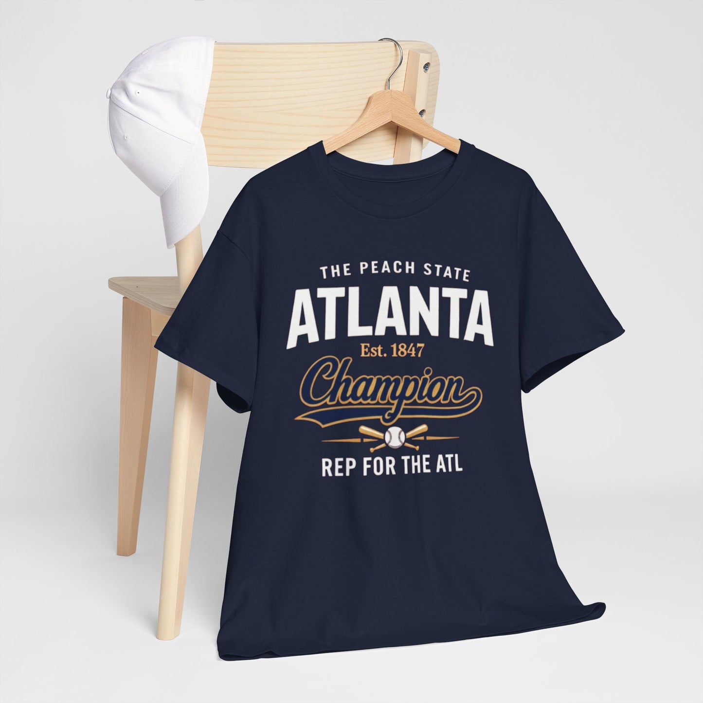 Dark Slate Gray Atlanta Champion T-Shirt — The Peach State "Rep for the ATL" Graphic Tee