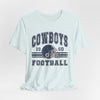 Lavender Cowboys Football Tee — Retro 1960 Helmet Short Sleeve Shirt