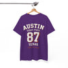 White Smoke Austin Texas State 87 Graphic T-Shirt – Vintage Varsity City Streetwear Tee