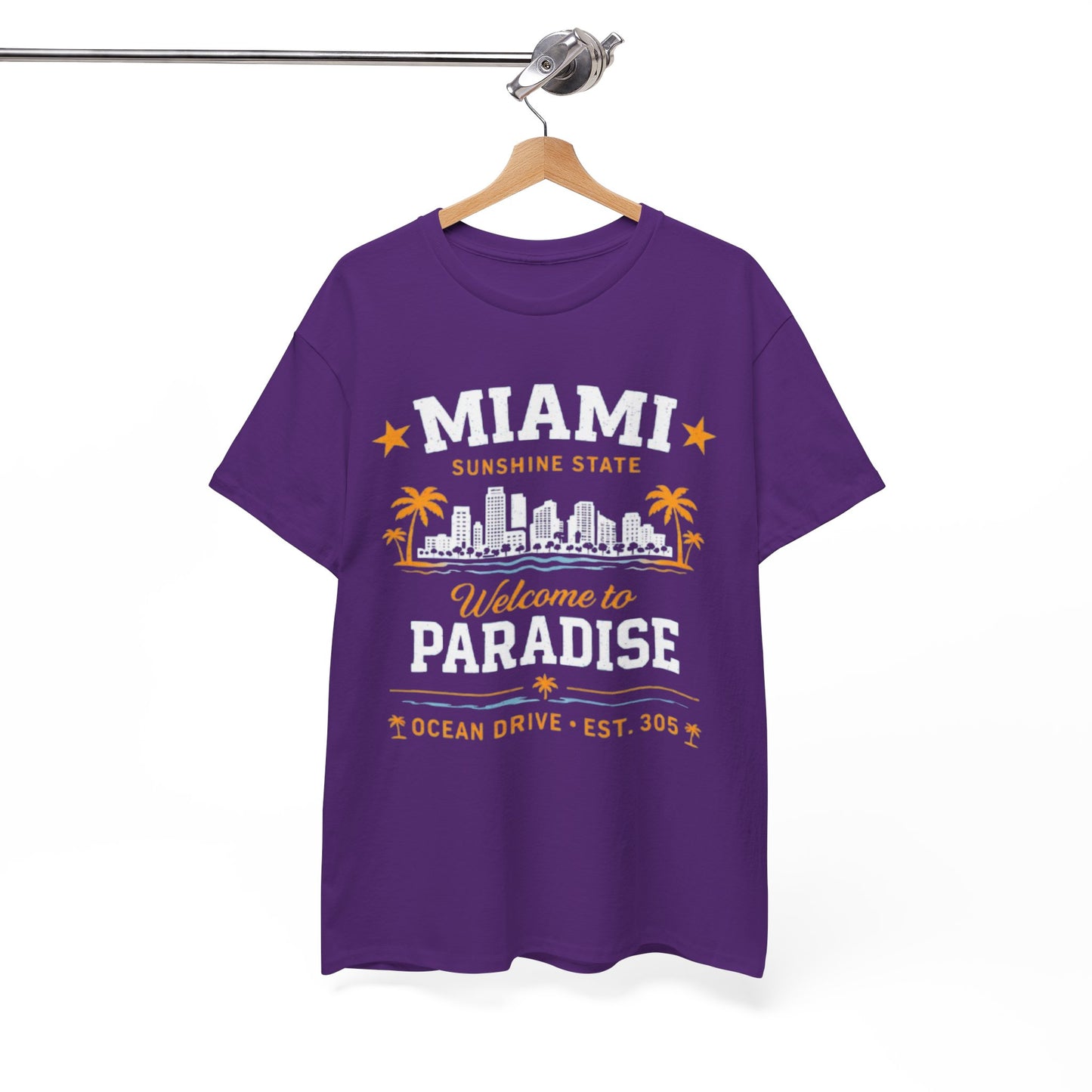 Miami Sunshine State Graphic T-Shirt – Welcome to Paradise Ocean Drive Est. 305 Tee