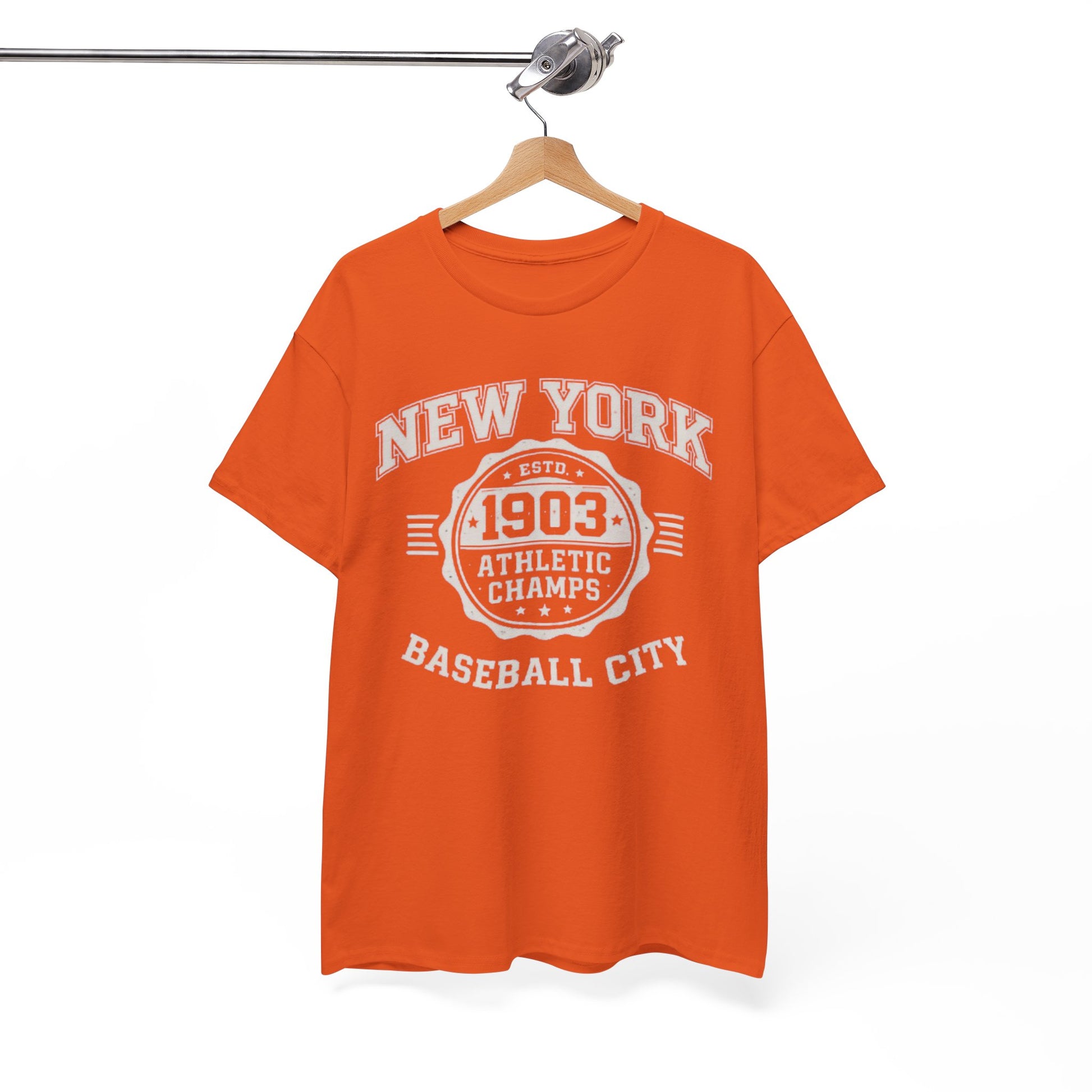 White Smoke New York Baseball T-Shirt – 1903 Athletic Champs Varsity Design Tee