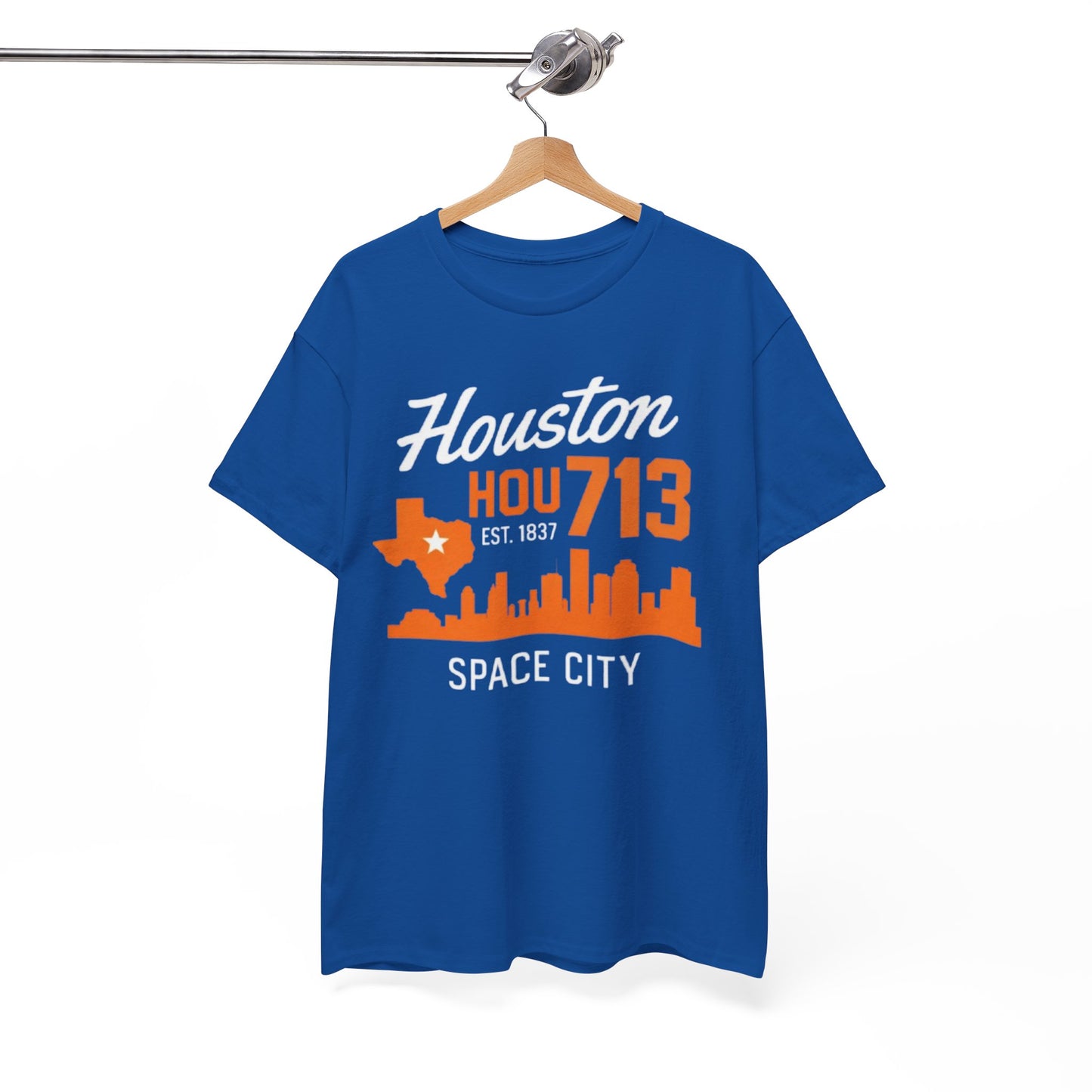 Houston 713 Space City T-Shirt — Houston Skyline & Area Code Tee