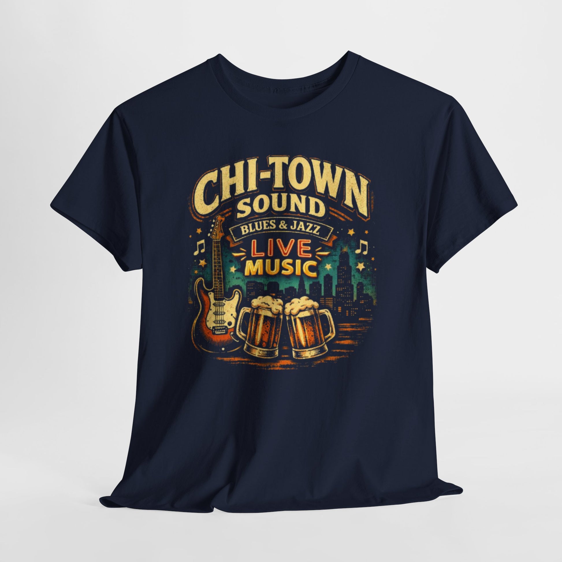 Lavender Chi-Town Sound Blues and Jazz Live Music T-Shirt – Chicago Vintage Music Graphic Tee