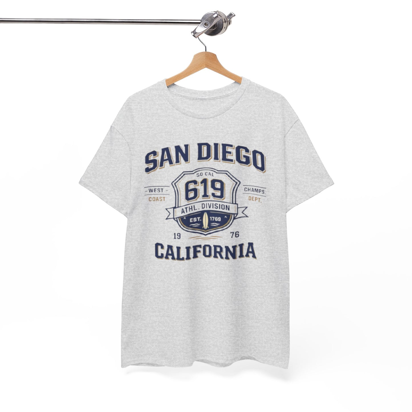 San Diego 619 California Tee — Vintage Athletic City T‑Shirt – casual fan outfit, casual fan outfit, image 1.0