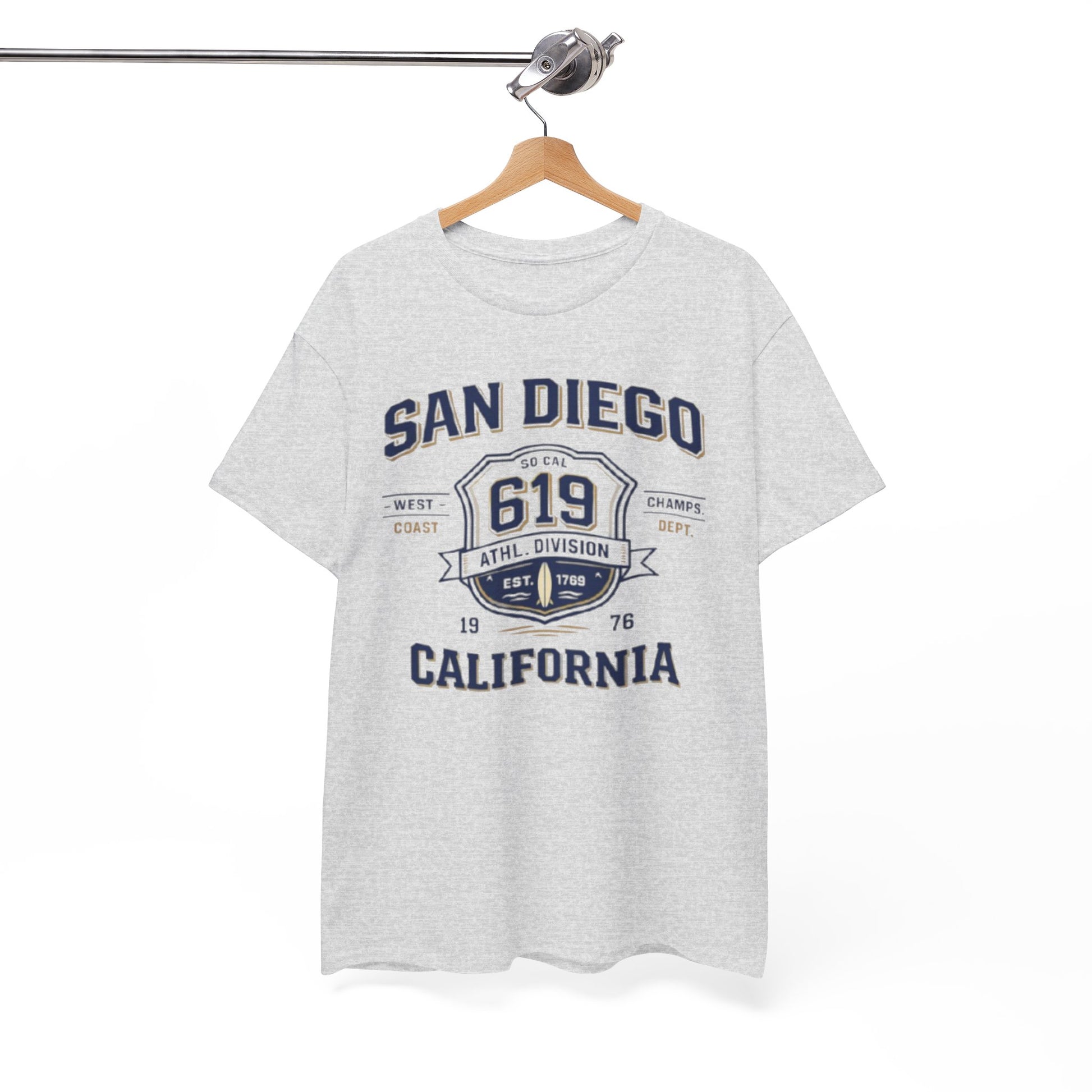 San Diego 619 California Tee — Vintage Athletic City T‑Shirt – casual fan outfit, casual fan outfit, image 1.0