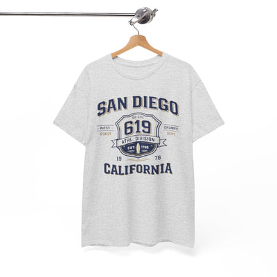 San Diego 619 California Tee — Vintage Athletic City T‑Shirt – casual fan outfit, casual fan outfit, image 1.0