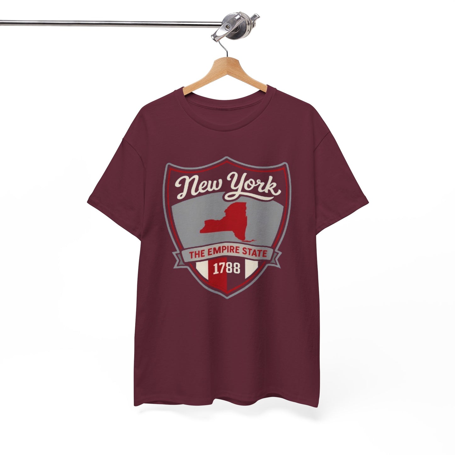 New York Shield T‑Shirt — The Empire State 1788 Retro Badge Tee