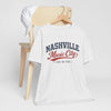 Lavender Nashville Music City T Shirt Vintage 90s Varsity Style — Vintage Americana Tour Tee