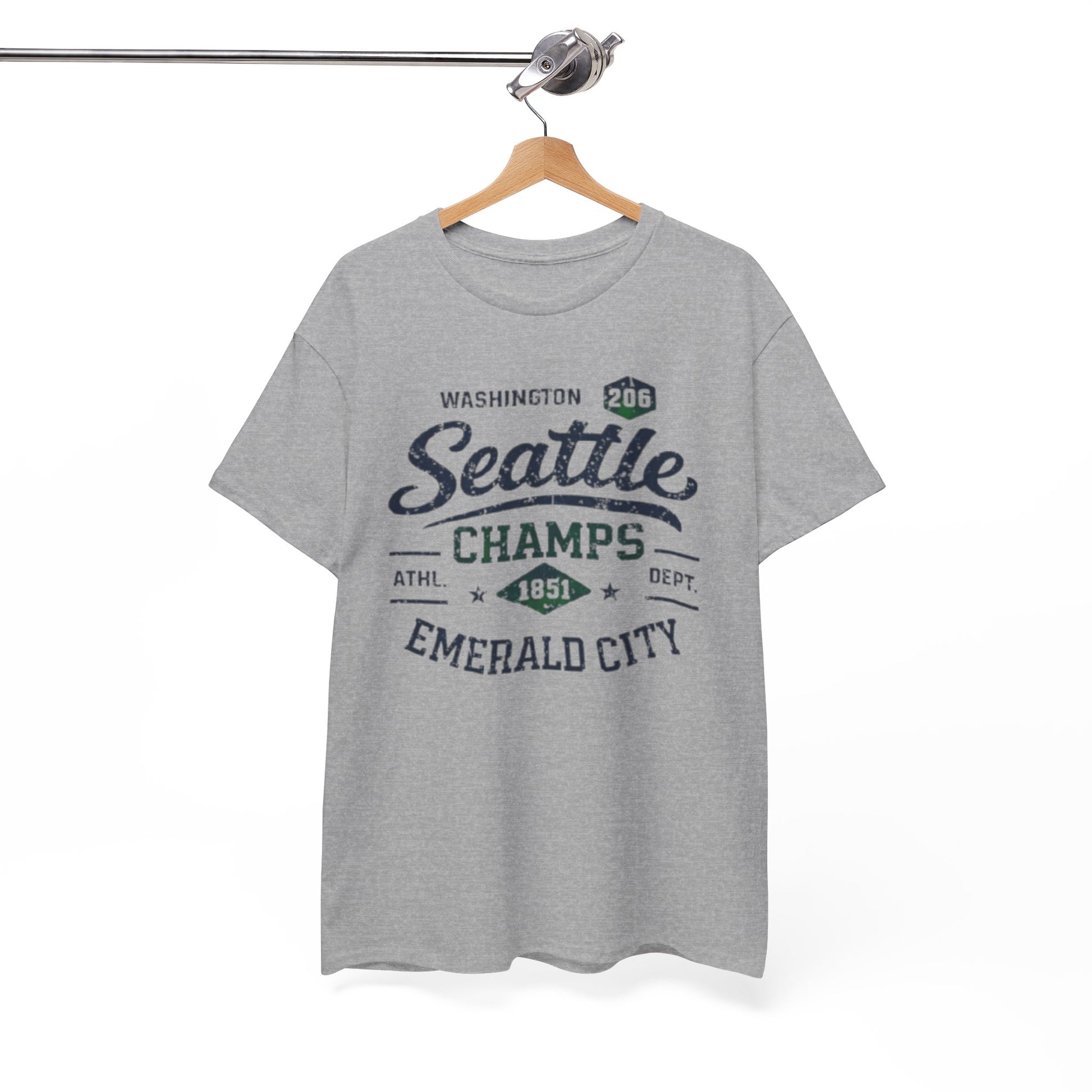 White Smoke Seattle Champs T-Shirt — Emerald City Vintage Athletic Tee