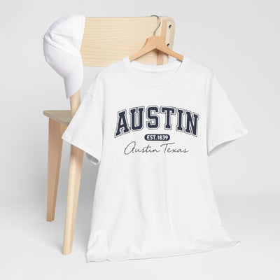 Lavender Austin Script College Tee – Austin, Texas Graphic T-Shirt