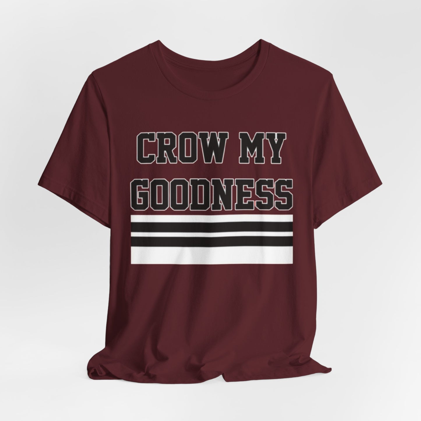 Lavender Chicago Crow My Goodness Tee — Vintage Striped Graphic T‑Shirt