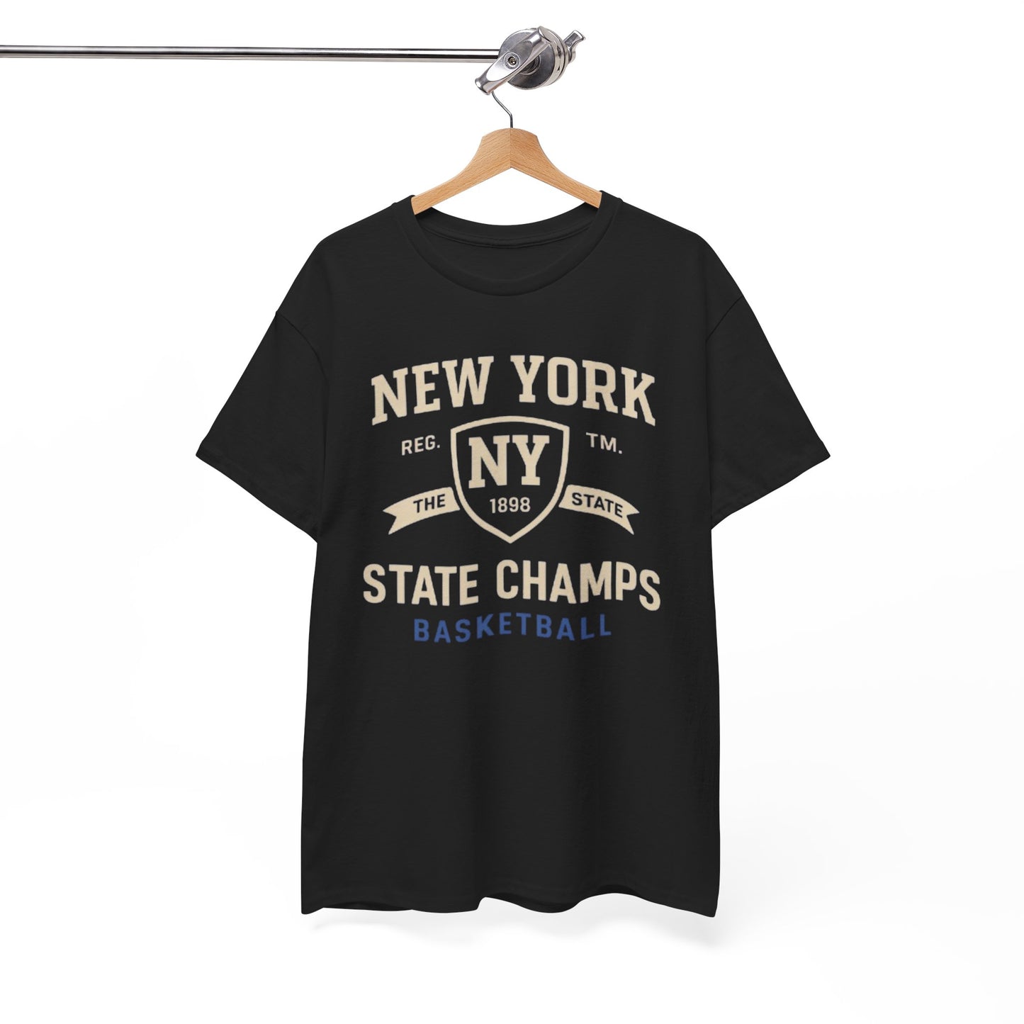 White Smoke New York State Champs Basketball T-Shirt — Vintage Collegiate Tee