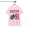 White Smoke Houston 91 Texas Vintage Graphic Tee  City vintage  Lone Star  Houston shirt  Texan apparel  gift