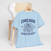 Light Blue Chicago Athletic Dept. Tee — Varsity Chi Vintage Sports T‑Shirt