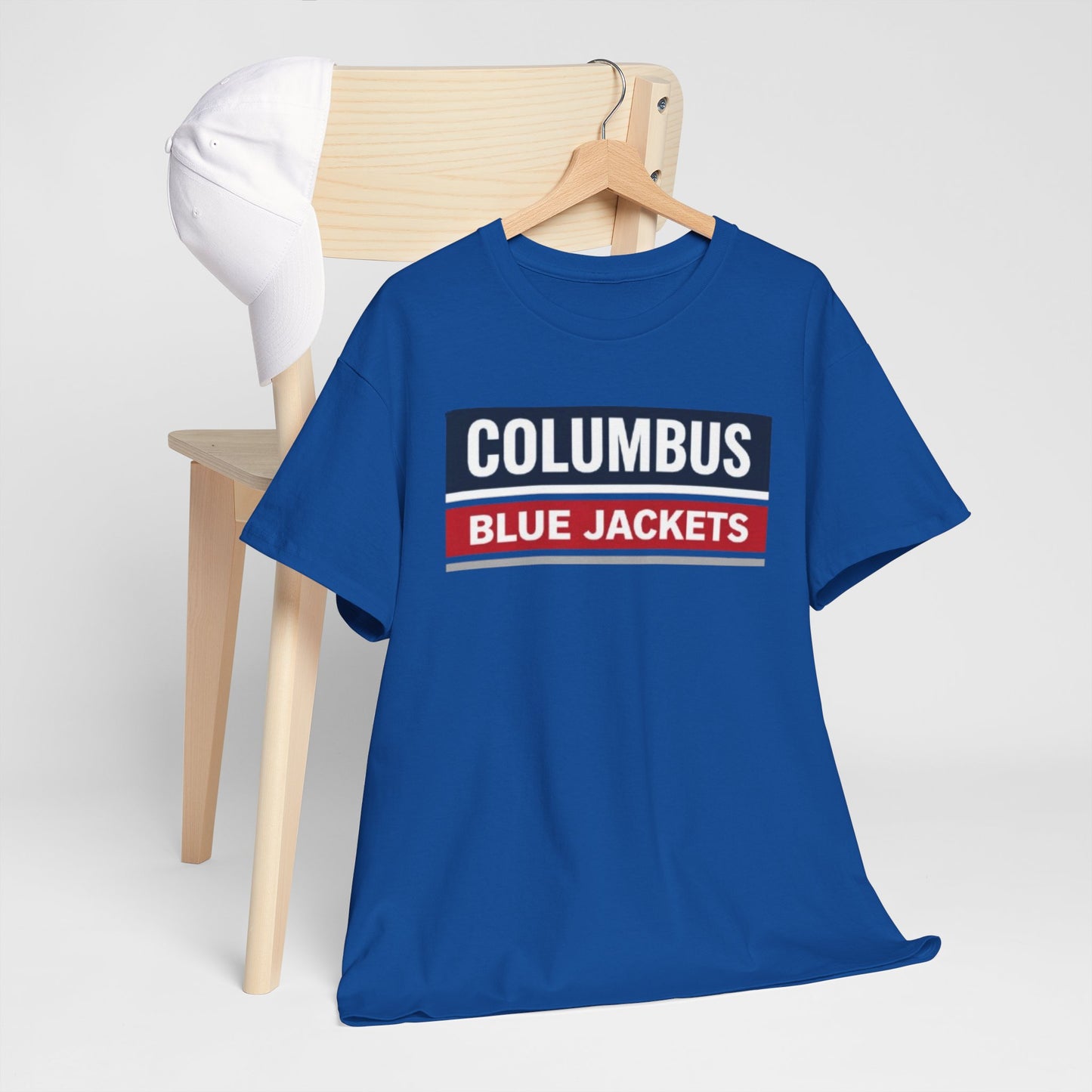 Dark Slate Blue Columbus Blue Jackets Retro Block  T-Shirt