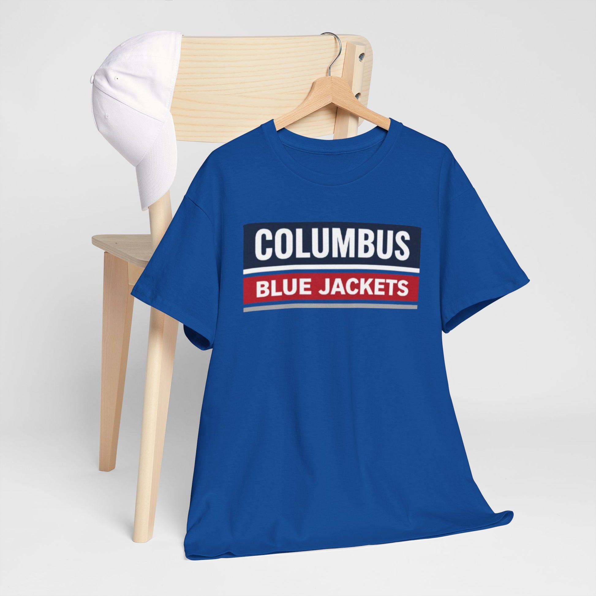 Dark Slate Blue Columbus Blue Jackets Retro Block  T-Shirt