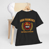 San Francisco football  "Faithful to the Bay" T-Shirt — Vintage Golden Gate Crew Tee – lightweight game day shirt, football shirt, image 1.0