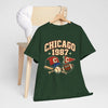 Lavender Chicago 1987 Vintage Sports T-Shirt – Retro Baseball and Football Graphic Tee