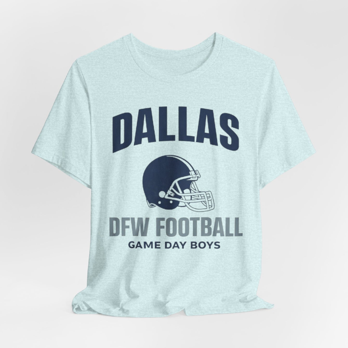 Dallas DFW Football Tee — Game Day Boys Helmet T-Shirt – casual fan outfit, nfl fan apparel, image 1.0