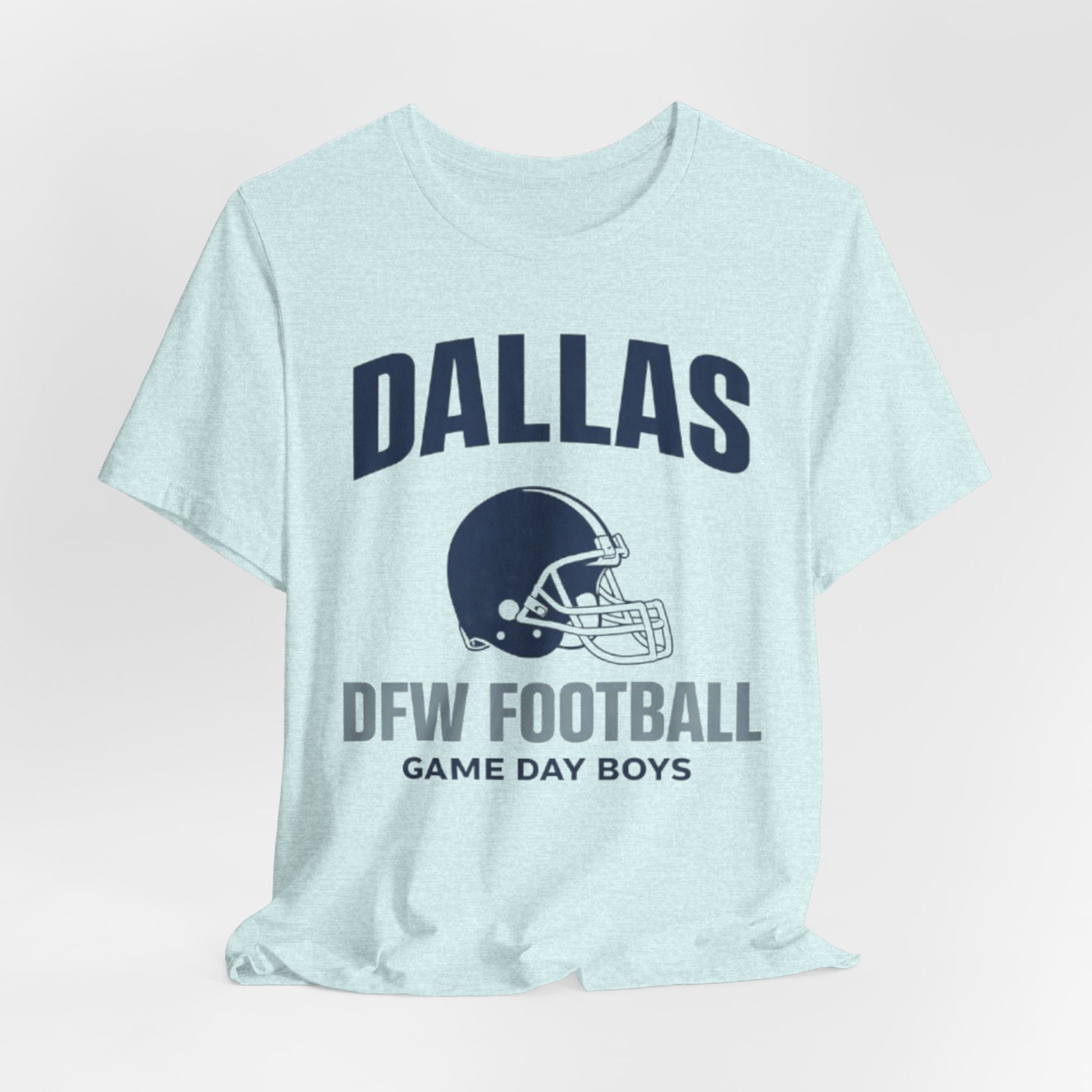 Dallas DFW Football Tee — Game Day Boys Helmet T-Shirt – casual fan outfit, nfl fan apparel, image 1.0