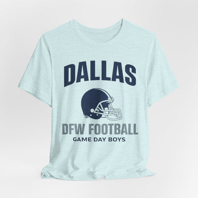 Dallas DFW Football Tee — Game Day Boys Helmet T-Shirt – casual fan outfit, nfl fan apparel, image 1.0