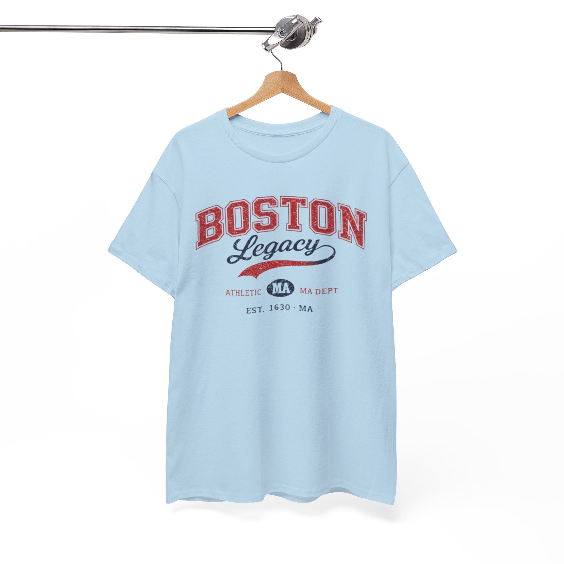 White Smoke Boston Legacy Tee — Vintage Athletic Massachusetts Shirt