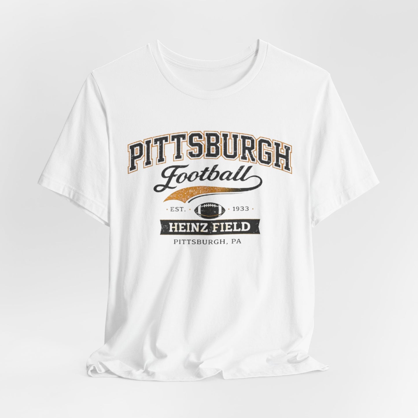 Lavender Pittsburgh Football T‑Shirt — Heinz Field Vintage Crew Tee