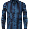Dark Slate Gray Striped Business Shirt