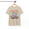 White Smoke New York Baseball Vintage Tee — Retro Glove & Ball Graphic T-Shirt