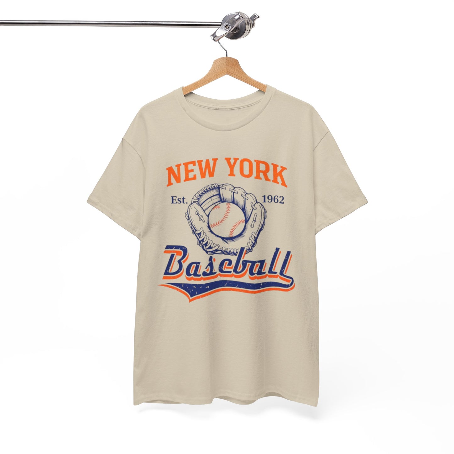 White Smoke New York Baseball Vintage Tee — Retro Glove & Ball Graphic T-Shirt