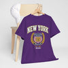 Lavender New York Athletics Crest T‑Shirt — USA 1985 Vintage Collegiate Tee