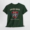 Dark Slate Gray New York Union Made N.Y. 22 Shield T-Shirt — Vintage Athletic Graphic Tee