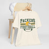 Antique White Packers Football T-Shirt — Retro Helmet & Stripes Fan Tee