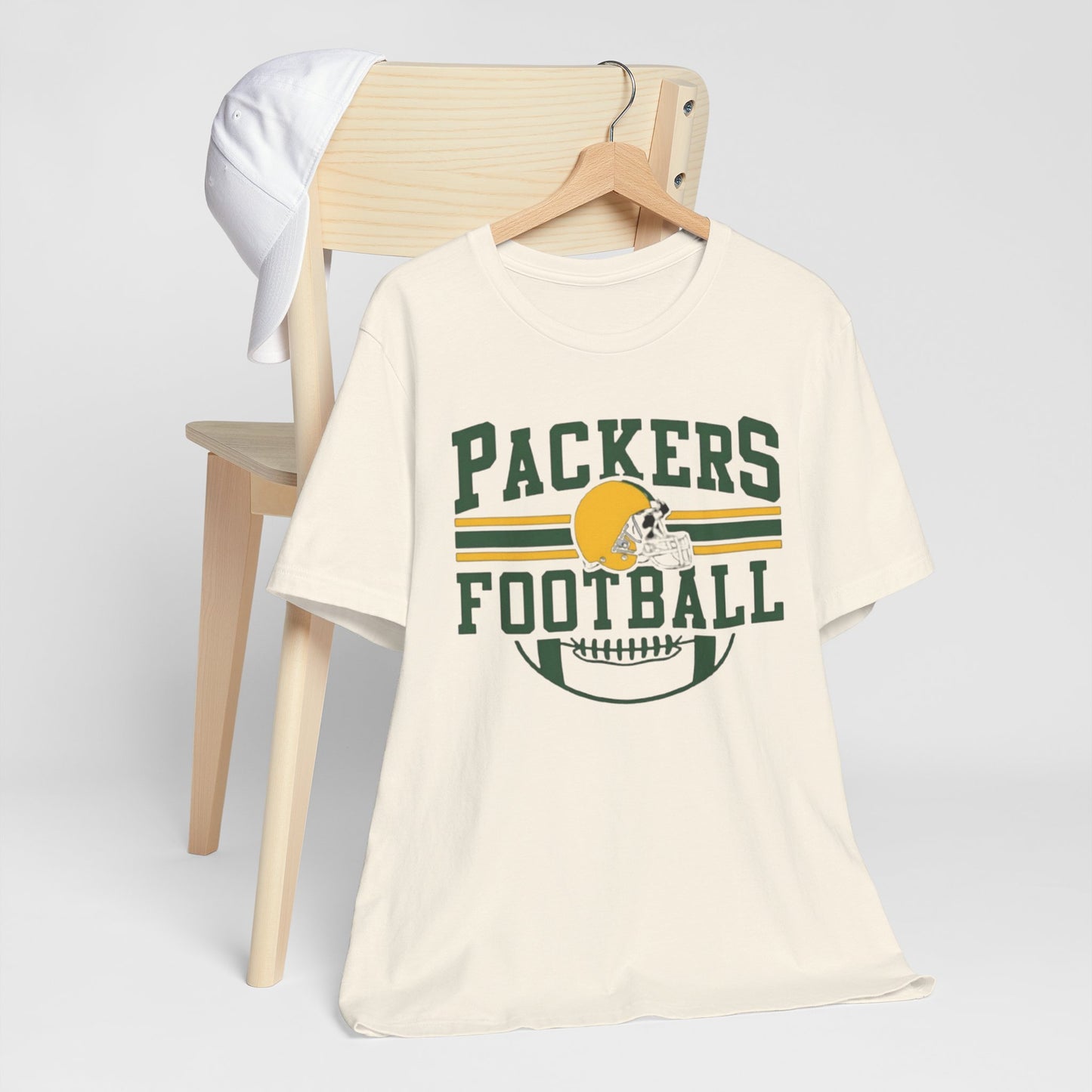 Packers Football T-Shirt — Retro Helmet & Stripes Fan Tee