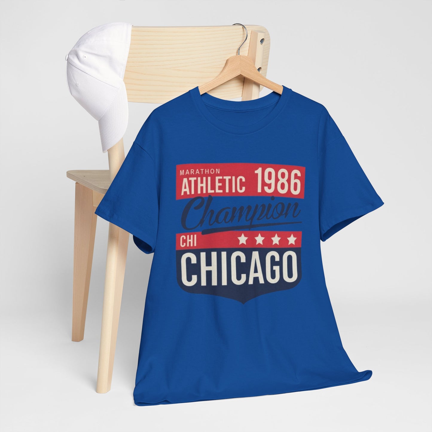 Chicago Marathon Champion 1986 T-Shirt – Vintage Athletic Streetwear Tee