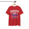 White Smoke Denver 303 Champs T‑Shirt — Mile High Division Graphic Tee