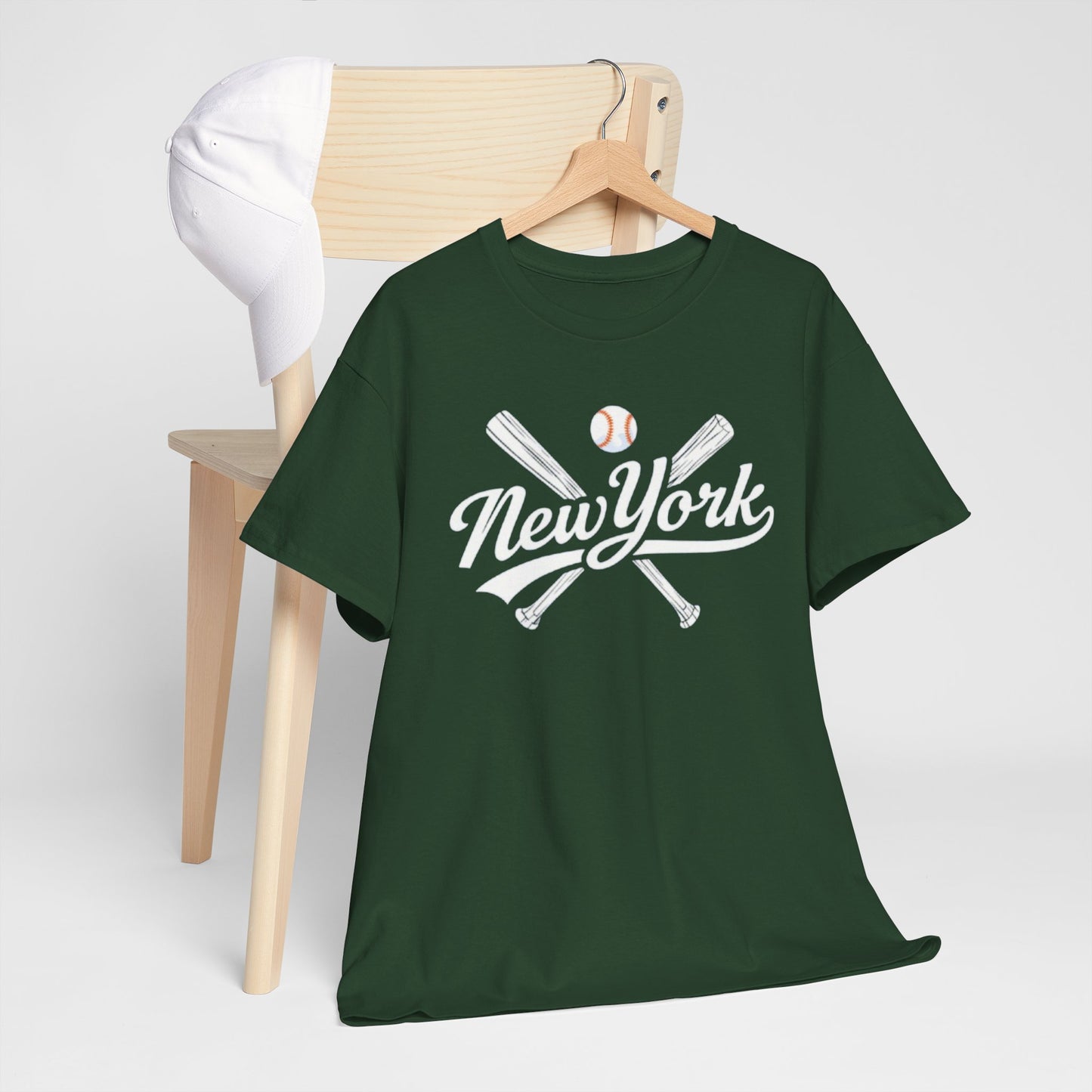 New York Baseball T-Shirt — Crossed Bats tee