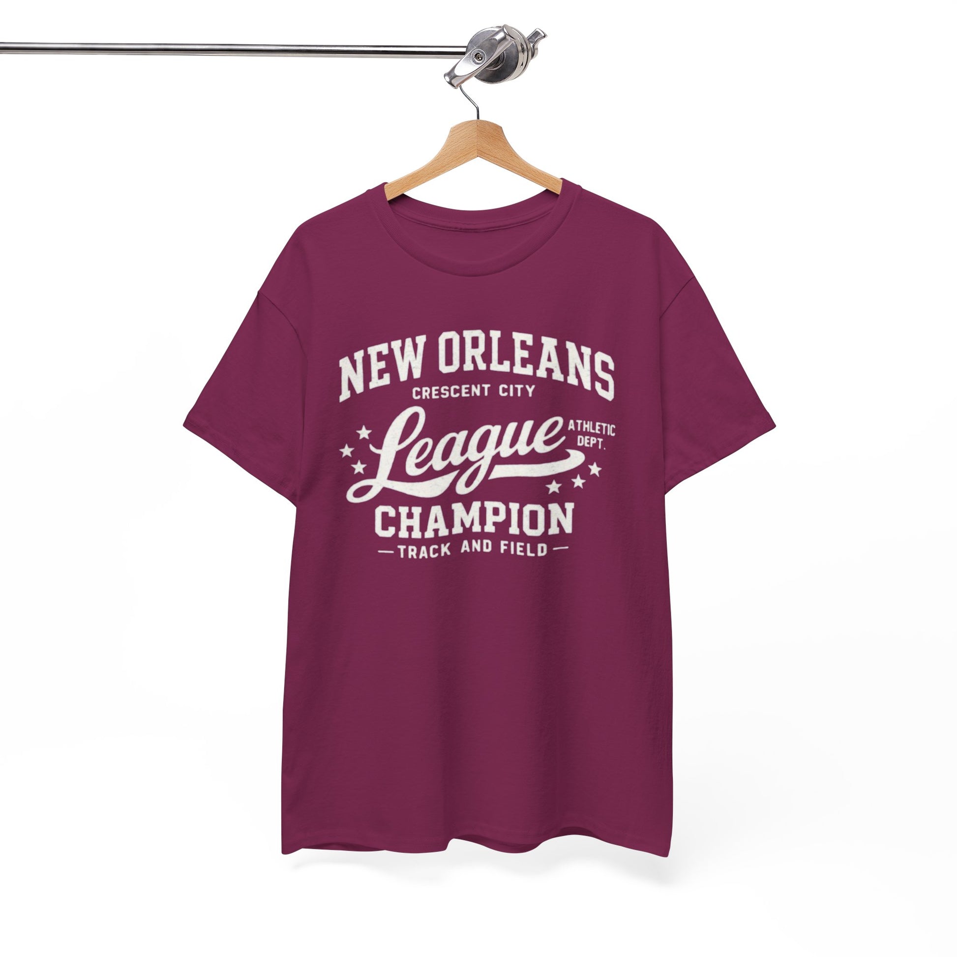 White Smoke New Orleans League Champion Tee — Crescent City Track & Field Vintage Sports Shirt
