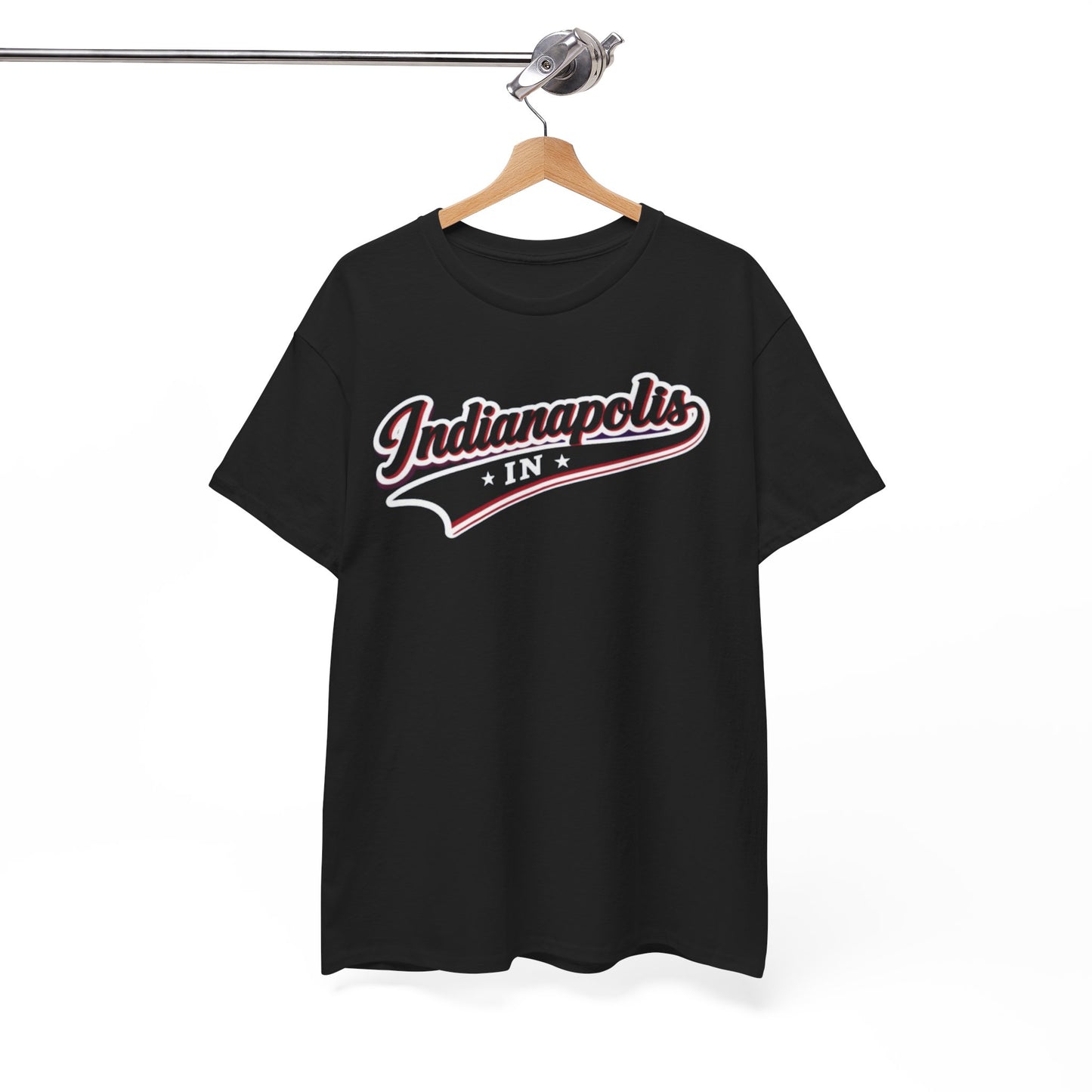 White Smoke Indianapolis Script Tee — Vintage City Baseball  T‑Shirt