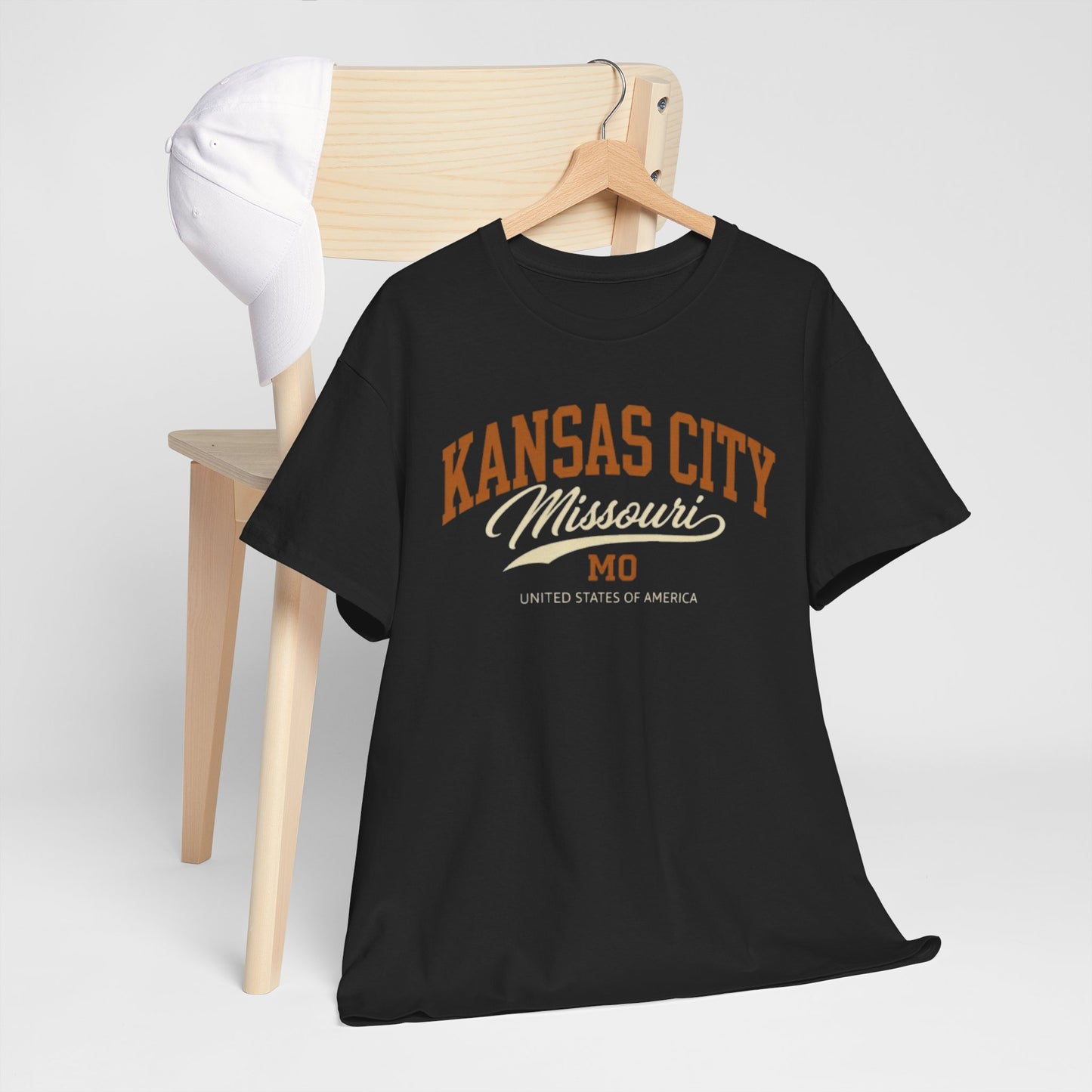 Dark Slate Gray Kansas City Missouri Vintage Script Tee — KC MO City  T-Shirt