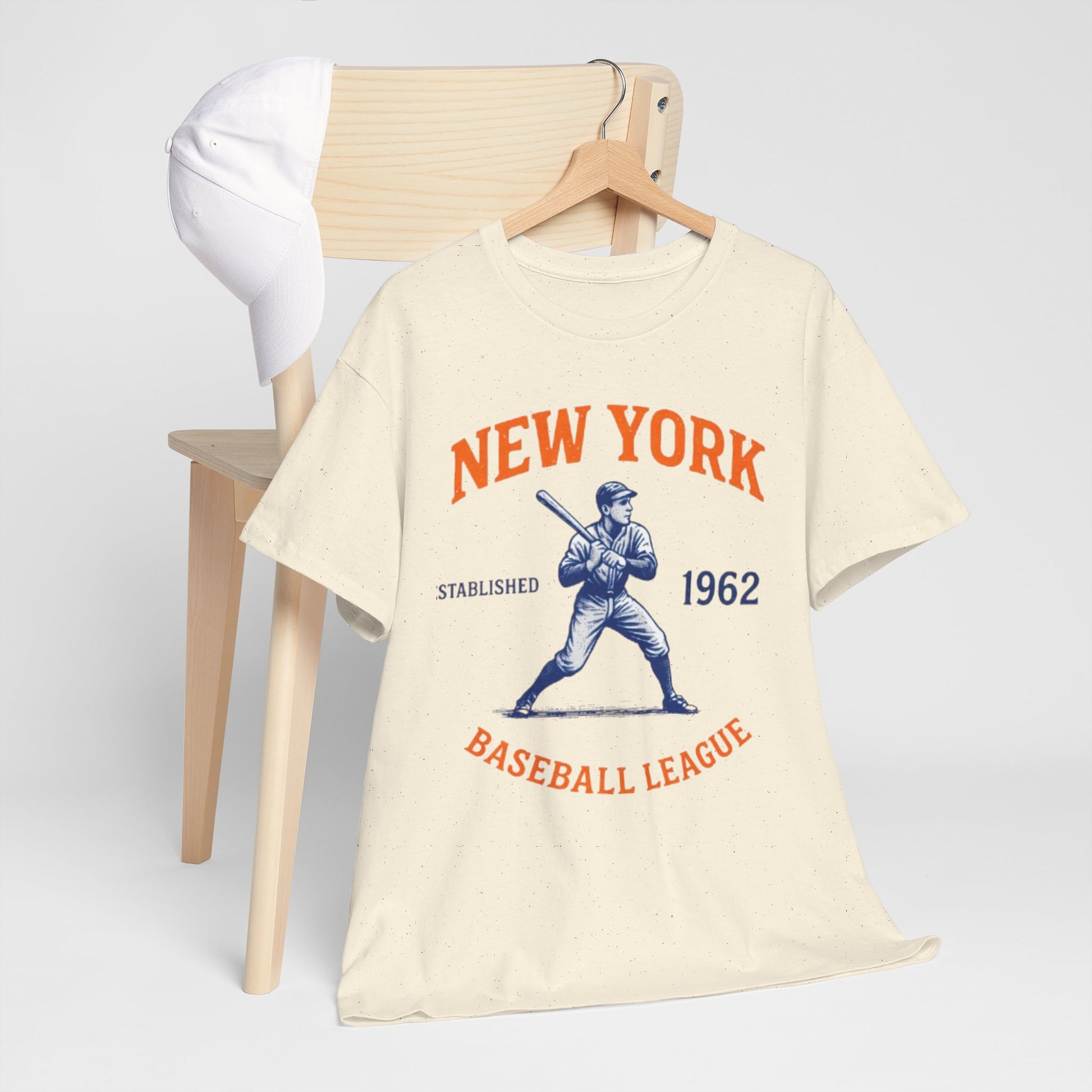 Antique White New York Baseball League T-Shirt – Vintage Athletic Streetwear Tee