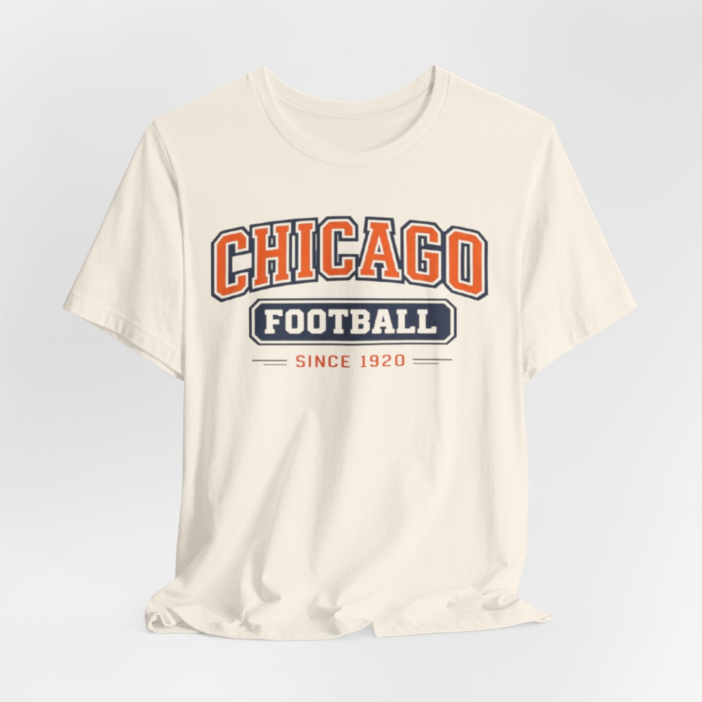 Antique White Chicago Football Since 1920 T Shirt – Vintage Orange Navy Classic American Sports Tee