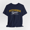Dark Slate Gray Pittsburgh Football Tee — Vintage Collegiate Crewneck