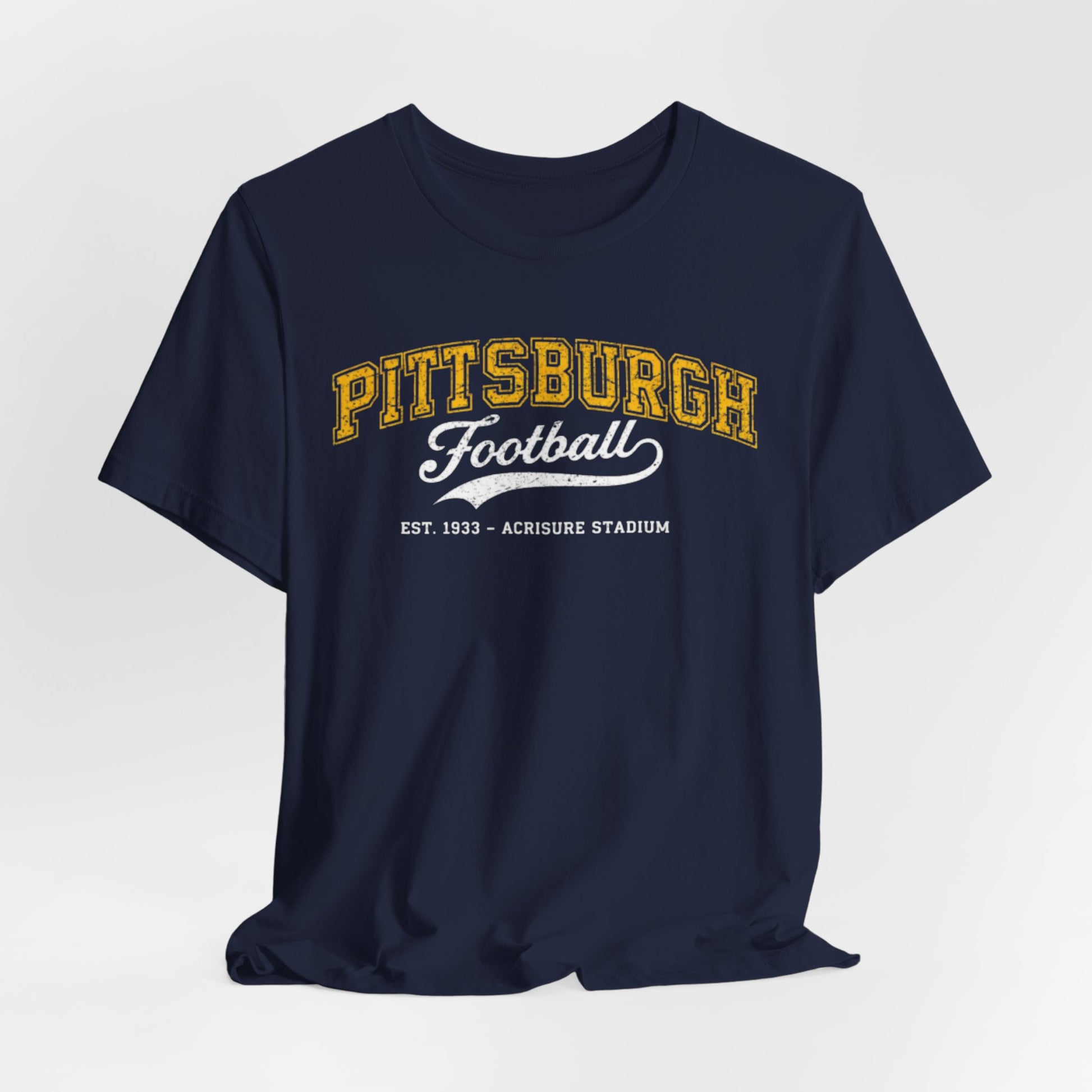 Dark Slate Gray Pittsburgh Football Tee — Vintage Collegiate Crewneck